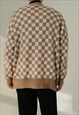MEN'S RETRO CHECKERBOARD KNIT CARDIGAN A VOL.4