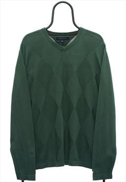 Vintage Tommy Hilfiger Green Jumper Mens