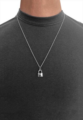 MINI PADLOCK PENDANT 925 STERLING SILVER NECKLACE CHAIN