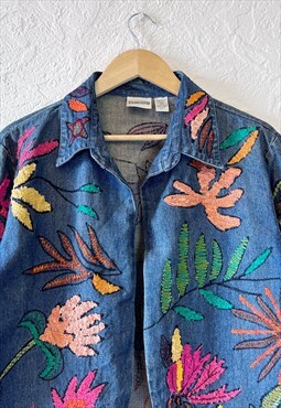 Vintage embroidered denim jacket 