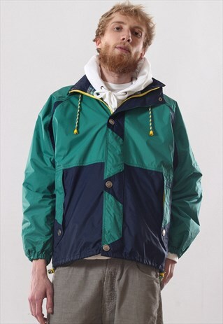 90S VINTAGE MENS HELLY HANSEN WINDBREAKER WATERPROOF JACKET