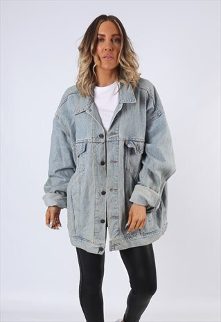 DENIM JACKET LEVIS OVERSIZED FITTED LONG UK 26 - 28 (C5Y)