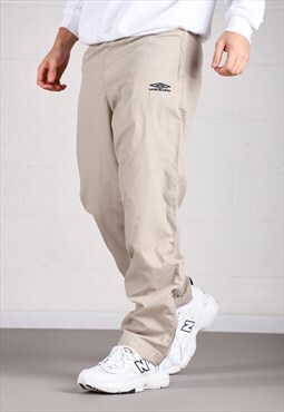 Vintage Umbro Joggers in Beige Lounge Sports Trackies XS