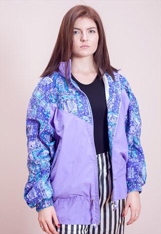 VINTAGE EARLY 90S COLOURFUL OVERSIZED TRACKSUIT JACKET