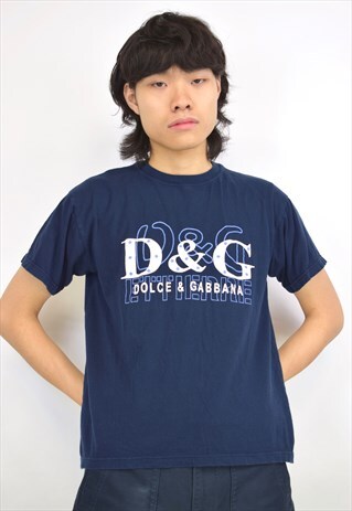 VINTAGE 90S DOLCE & GABBANA NAVY T-SHIRT