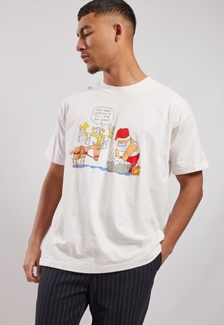 VINTAGE SANTA PRINT T-SHIRT
