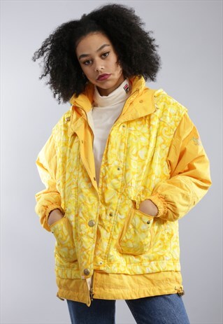 VINTAGE ABSTRACT PRINT SKI JACKET X367