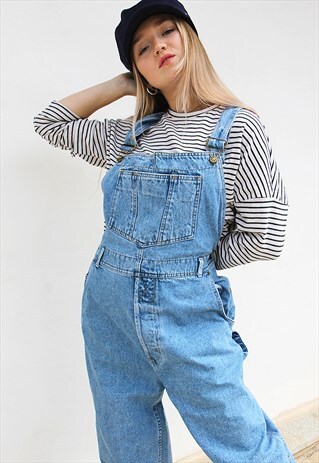 LIGHT BLUE DENIM OVERSIZED DUNGAREES