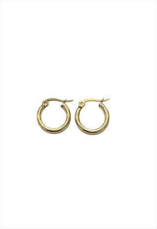 GOLD SMALL STAINLESS STEEL HOOP EARRINGS