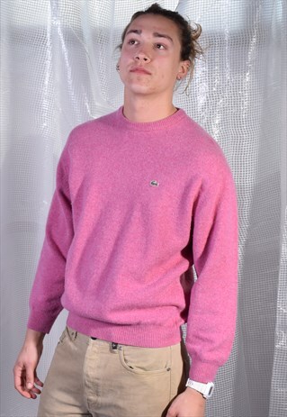 VINTAGE LACOSTE PINK KNITTED JUMPER