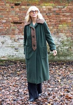 REVIVAL Vintage 1940s Olive Green Wool Coat