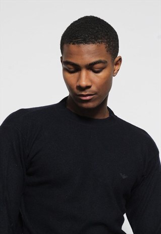 VINTAGE ARMANI LOGO JUMPER BLACK