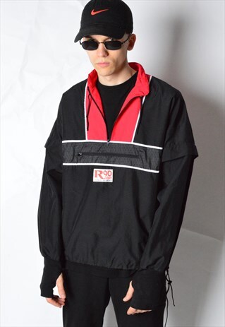 VINTAGE 90S BLACK LIGHTWEIGHT SPORTS JACKET