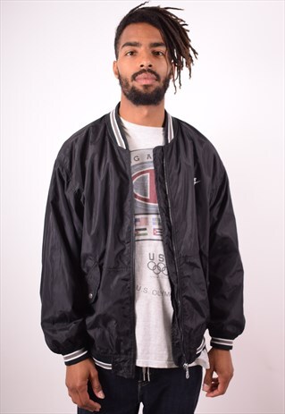 NIKE MENS VINTAGE BOMBER JACKET XL BLACK 90S