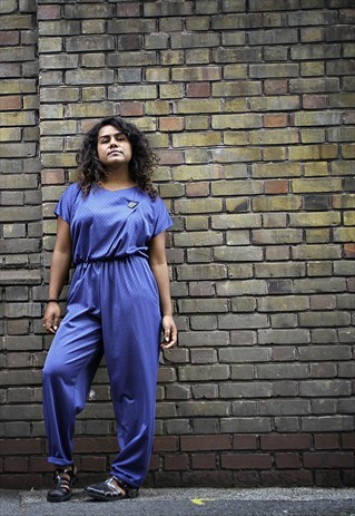 VINTAGE COBALT BLUE JUMPSUIT