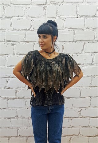 VINTAGE BLACK AND BRONZE TOP