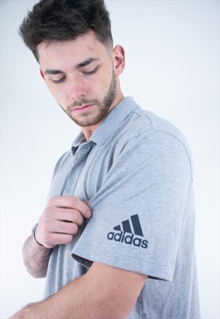VINTAGE ADIDAS BASIC LOGO POLO SHIRT FOR MEN
