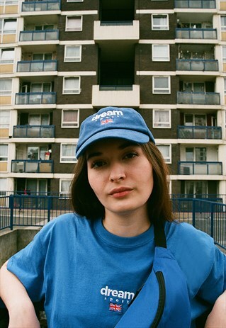 EMBROIDERED DREAM SPORT ROYAL BLUE COTTON CAP