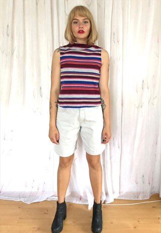 IVORY DENIM COTTON WRANGLER VINTAGE SHORTS
