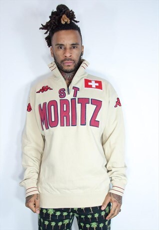 KAPPA 1/4 ZIP EMBROIDED SWEATER