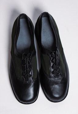 Vintage 90s classic shoes in black / dark green