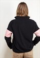 VINTAGE 90'S WOMEN ELLESSE HALF ZIP FLEECE IN BLACK
