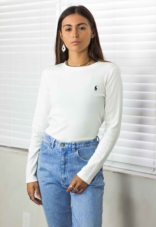 VINTAGE POLO RALPH LAUREN T-SHIRT LOGO 90S X M