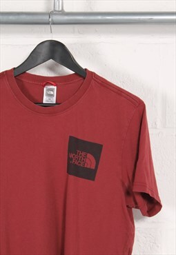Vintage The North Face T-Shirt in Red Crewneck Tee Medium