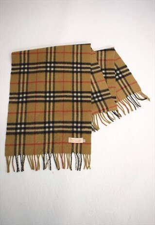VINTAGE 90S BURBERRY BEIGE NOVA CHECK SCARF