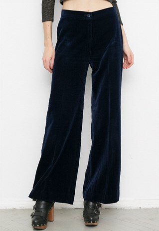 WIDE-LEG VELVET PANTS