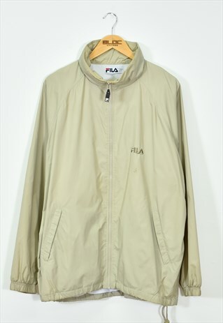 Vintage 1990's Fila Windbreaker Jacket Beige Large