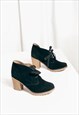 VINTAGE KANGOL BOOTS Y2K LEATHER SUEDE HEELED ANKLE BOOTS