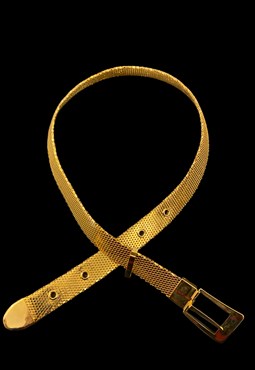 80's Gold Metal Ladies Vintage Chain Mail Link Belt