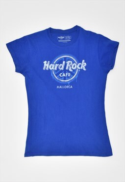 Vintage 00's Y2K Hard Rock Cafe Mallorca T-Shirt Top Blue