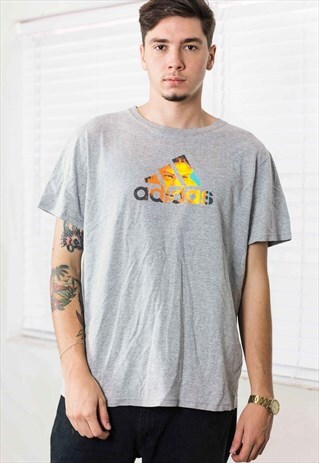 VINTAGE ADIDAS T-SHIRT LOGO 90S XL 7.6