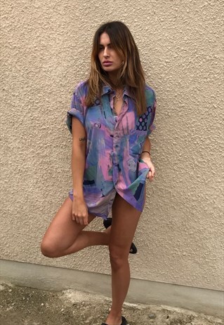 PATTERNED OVERSIZED RETRO VINTAGE UNISEX FESTIVAL SHIRT