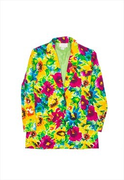 Yellow Blazer Jacket 90s Womens L