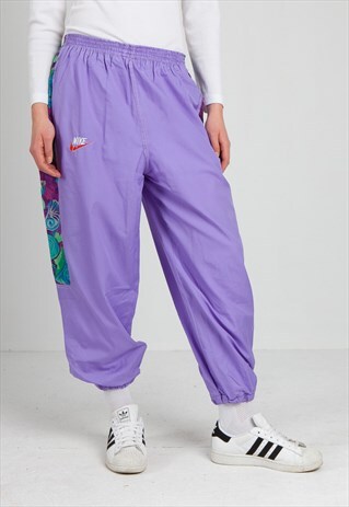 VINTAGE RETRO PURPLE NIKE TRACK BOTTOMS JOGGERS