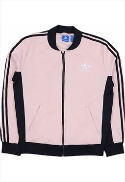 Adidas 90's Spellout Zip Up Sweatshirt Medium Pink