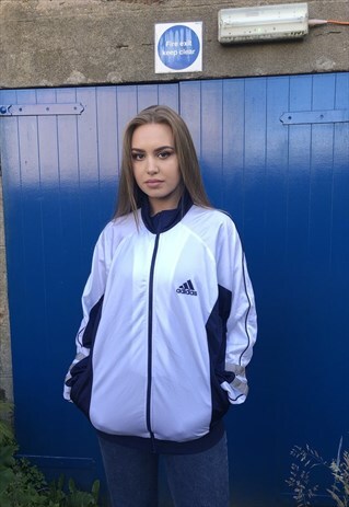ADIDAS VINTAGE UNISEX TRACK JACKET NAVY WHITE & NAVY