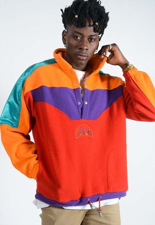 VINTAGE PULLOVER FLEECE RETRO COLOUR.