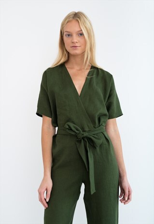 AURORA LINEN JUMPSUIT / LOOSE OVERALLS / ROMPER
