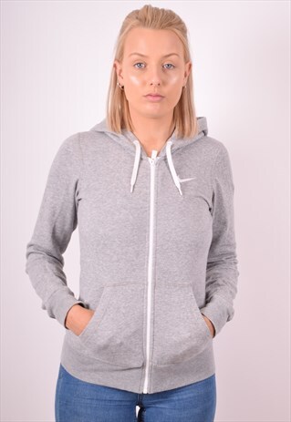 NIKE WOMENS VINTAGE HOODIE JACKET XS GREY 90S