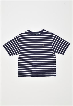 Vintage 00's Y2K Polo Ralph Lauren T-Shirt Top Stripes Navy 