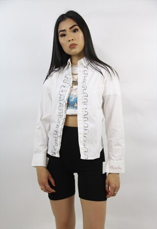 VINTAGE MOSCHINO WHITE DETAILED SHIRT