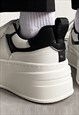 CHUNKY SNEAKERS EDGY PLATFORM TRAINERS RETRO SHOES IN WHITE