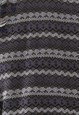 RIPPED SWEATSHIRT KNITTED STRIPED JUMPER IN GREY