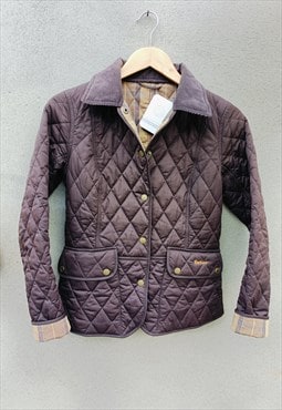 Barbour Quilted Brown Corduroy Trim Jacket