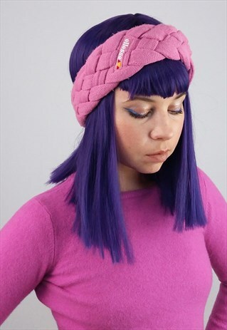 VINTAGE ELLESSE WINTER KNIT SKI HEADBAND PINK