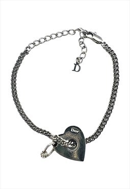 Christian Dior Bracelet Heart Logo Gourmette Oblique